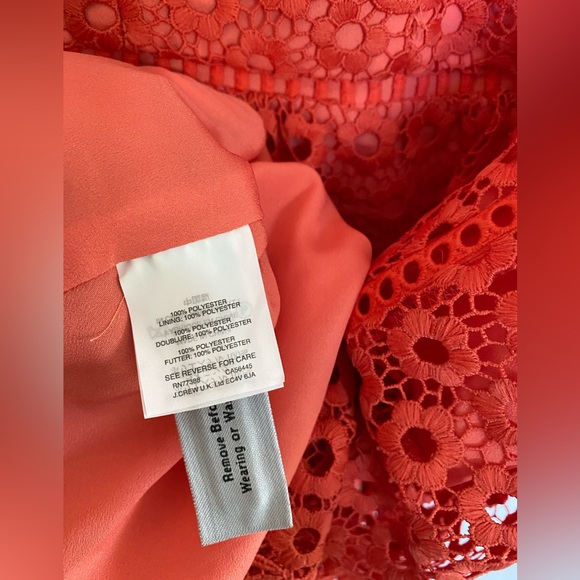 J Crew Midi Dress with Lace Overlay, Coral Size 8 - Picture 4 of 4